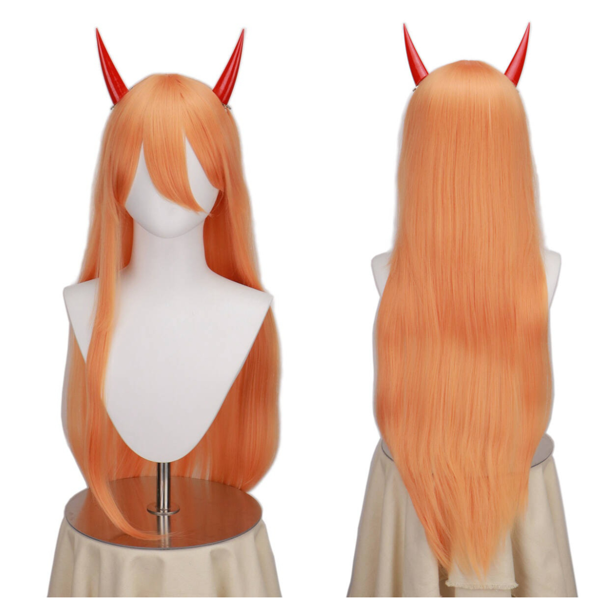 Long Orange Pink Heat Resistan - مراجعة Anime Cosplay Orange Hair وسعره