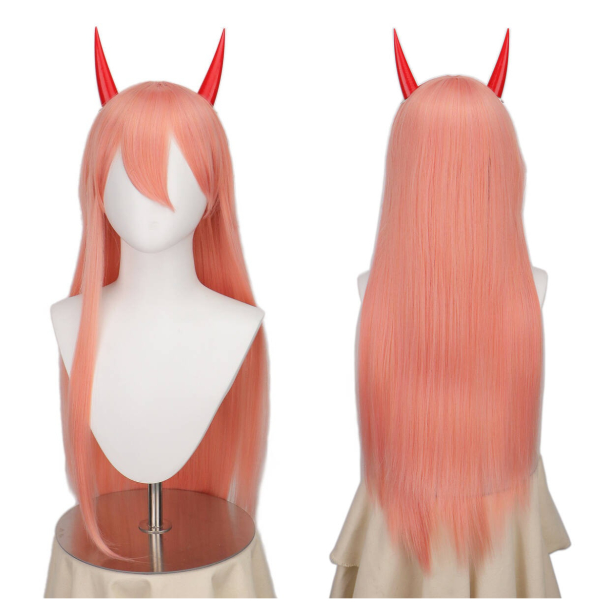 Long Orange Pink Heat Resistan - مراجعة Anime Cosplay Orange Hair وسعره