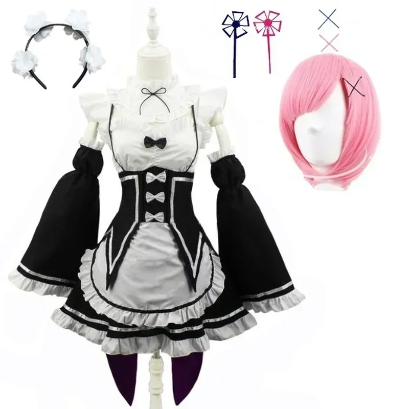 Anime Ram/Rem Lolita Maid Cosp - مراجعة Anime Cosplay Rem وسعره