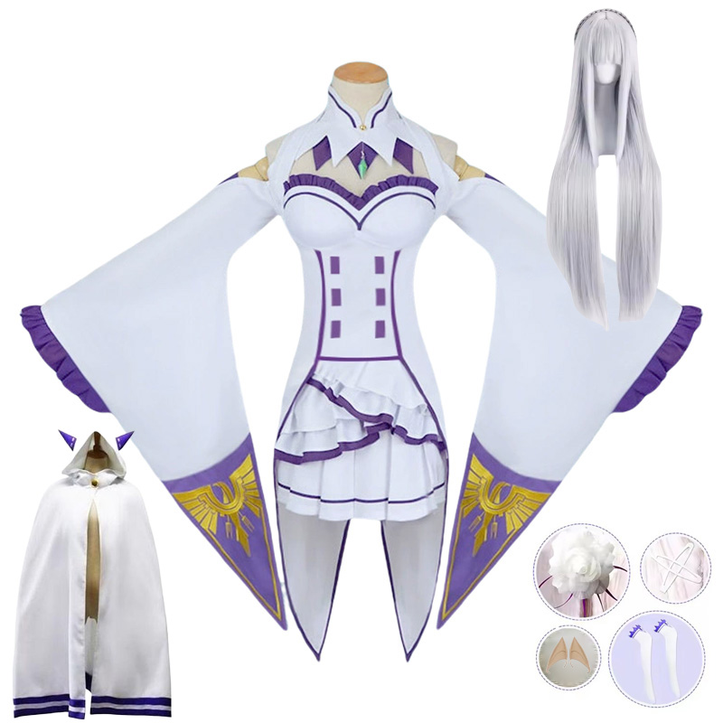 Emilia Cosplay Re Life in a di - مراجعة Anime Cosplay Re Zero وسعره