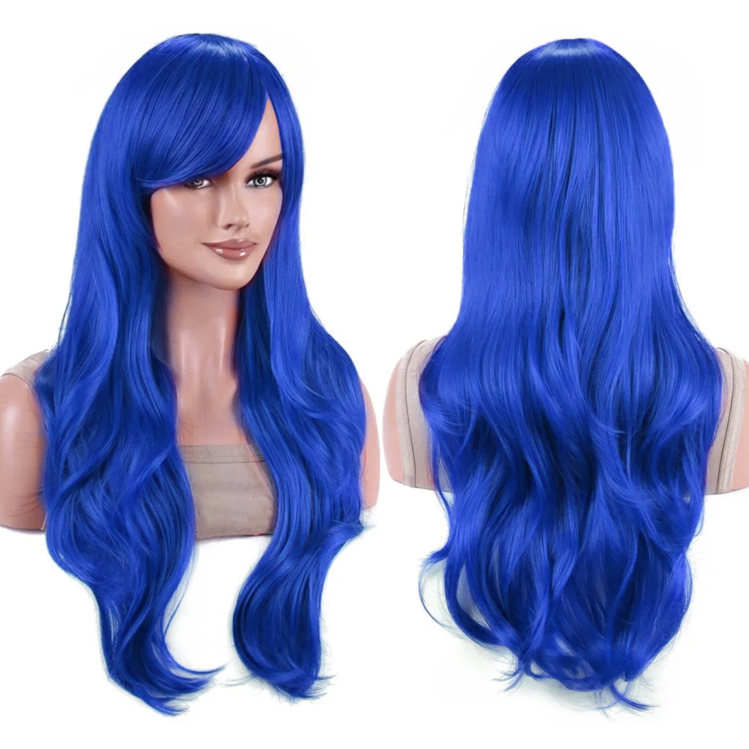 Synthetic Hair Long Wavy Brigh - مراجعة Anime Cosplay Orange Hair وسعره