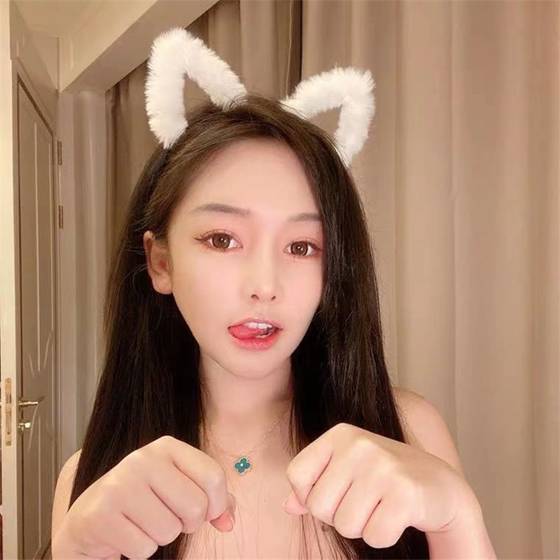Cute Furry Kitten Ears Hairban - مراجعة Anime Cosplay Korean Girl وسعره