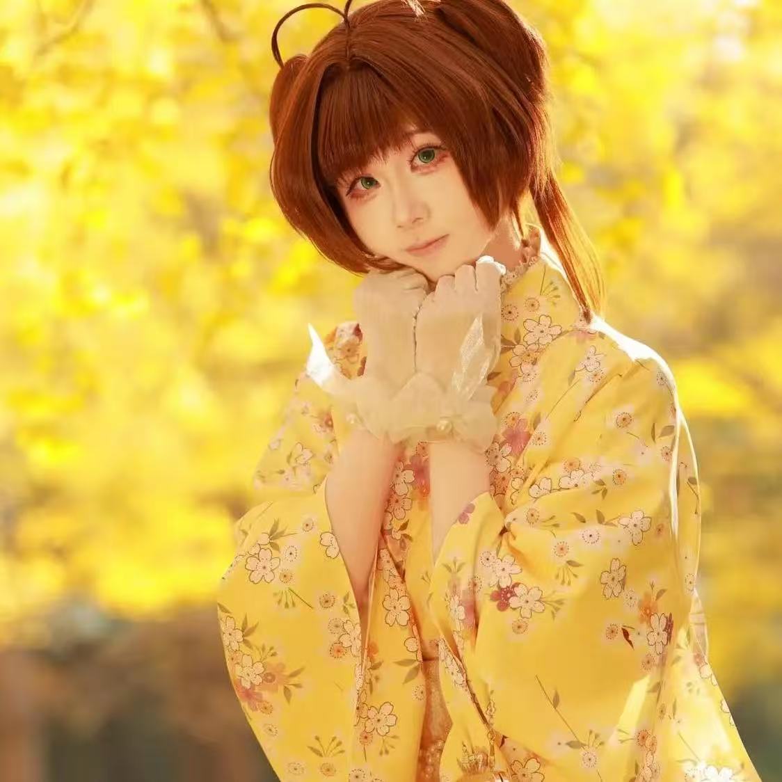 Cute Yellow Kimono Girls Japan - مراجعة Asian Cosplay Anime وسعره