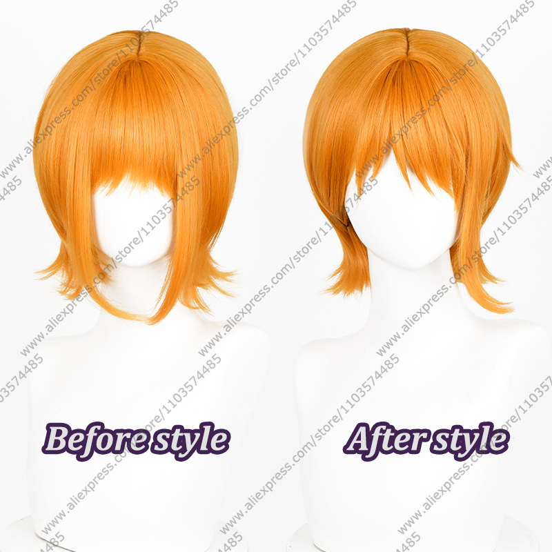 Anime Nami Cosplay Wigs 30cm O - مراجعة Anime Cosplay Orange Hair وسعره