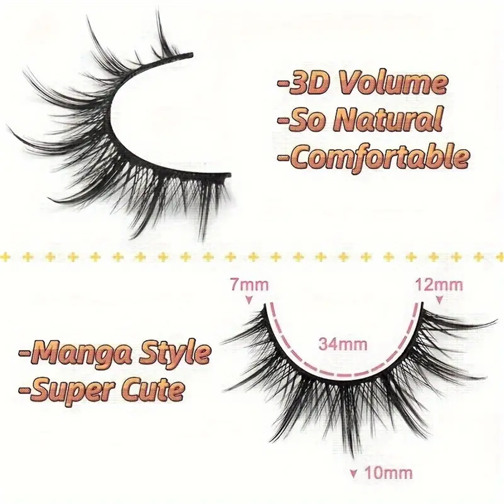 Natural Look False Eyelashes A - مراجعة Asian Cosplay Anime وسعره